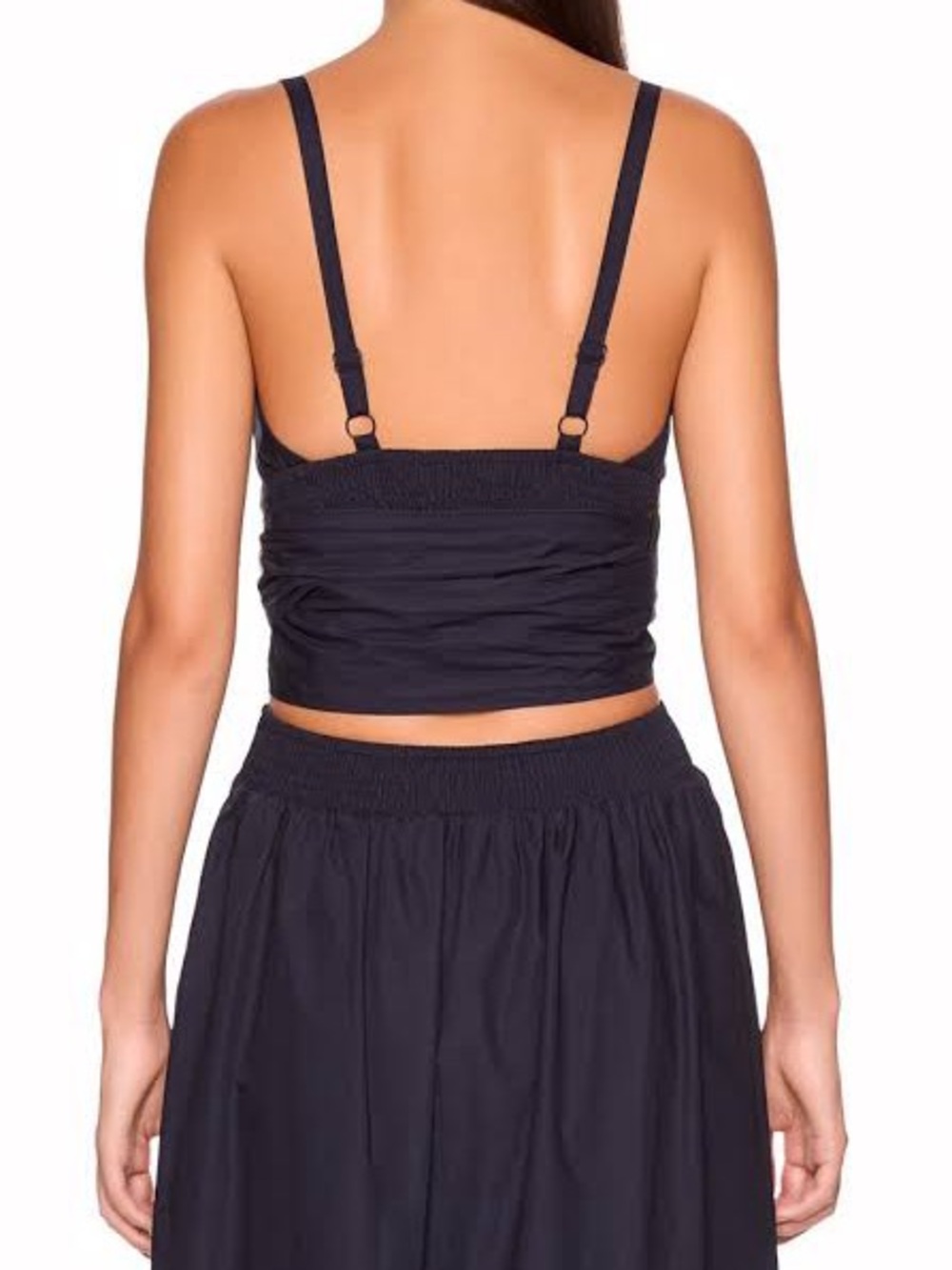 Susana Monaco Wrap Tank Top Poplin NWT $148 Navy Medium - Picture 2 of 2